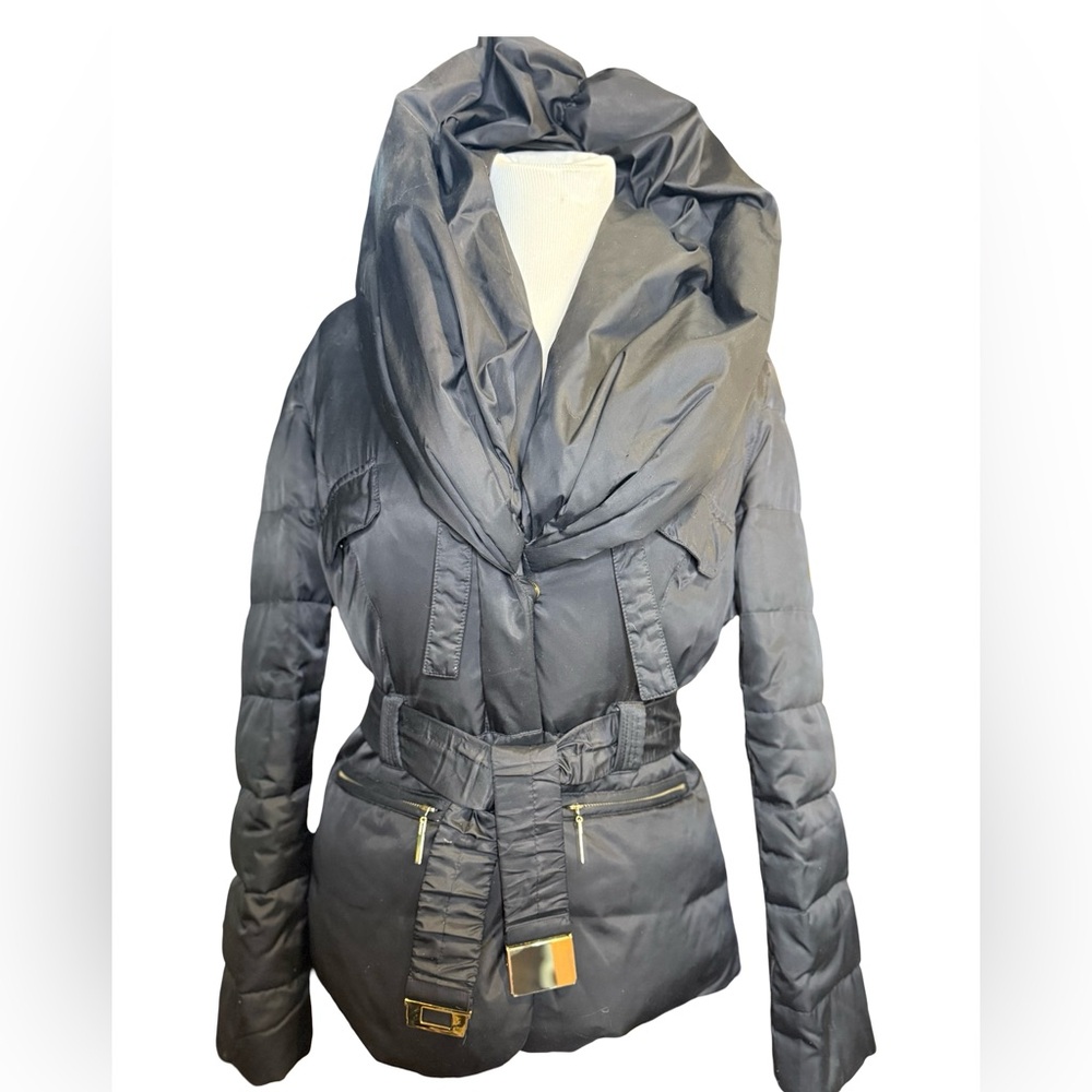 Laundry by Shelli Segal Black Puffer Jacket Size Large Down Filled